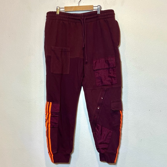 Ivy Park Adidas Maroon/Orange Men’s Sweatpants Size L - Picture 1 of 6